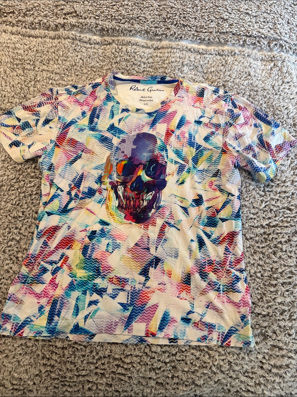 Robert Graham Multicolor Skull Graphic Short-Sleeve Tee